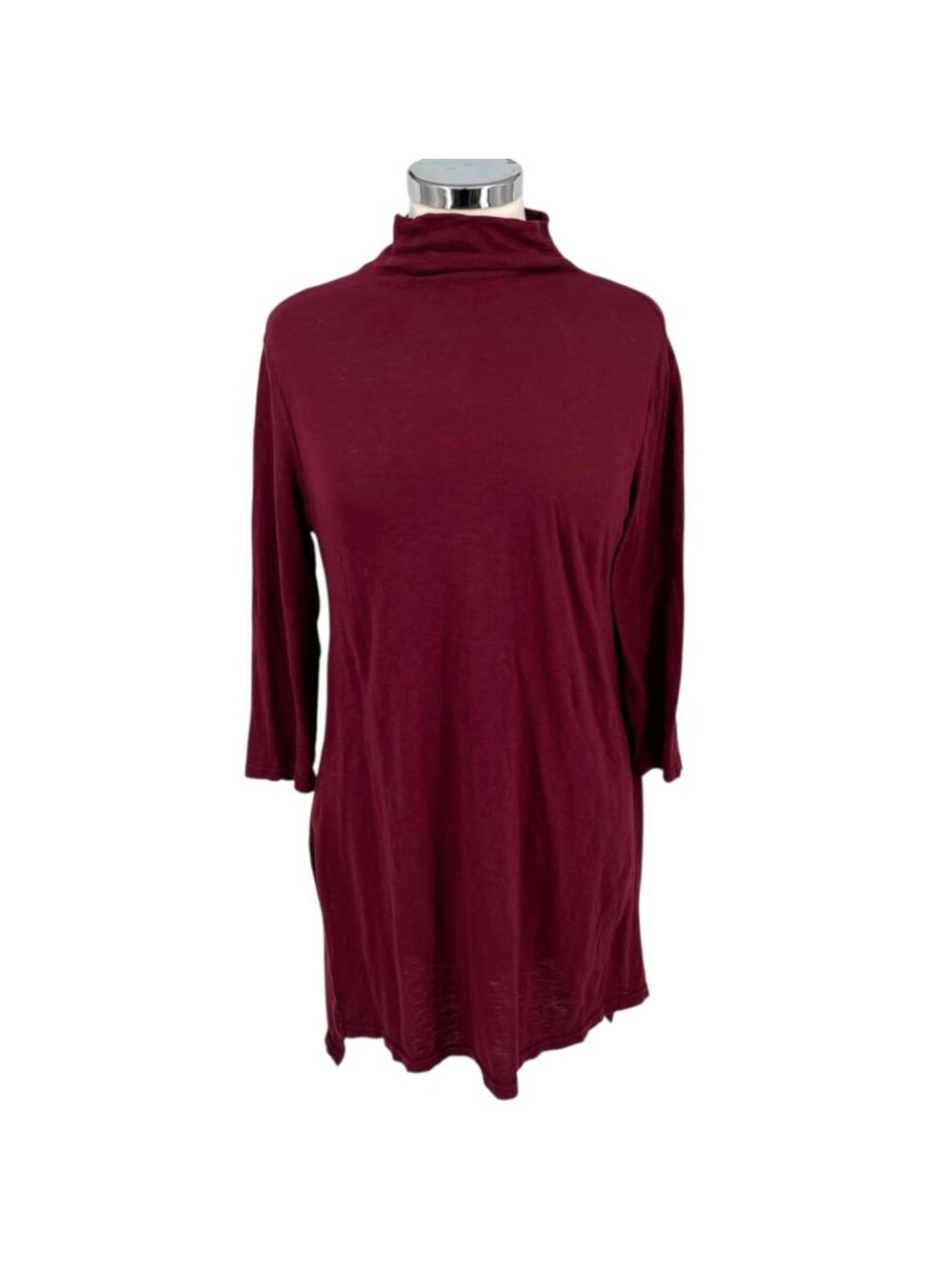 Michael Stars Maroon Red High Neck Tunic Top One Size